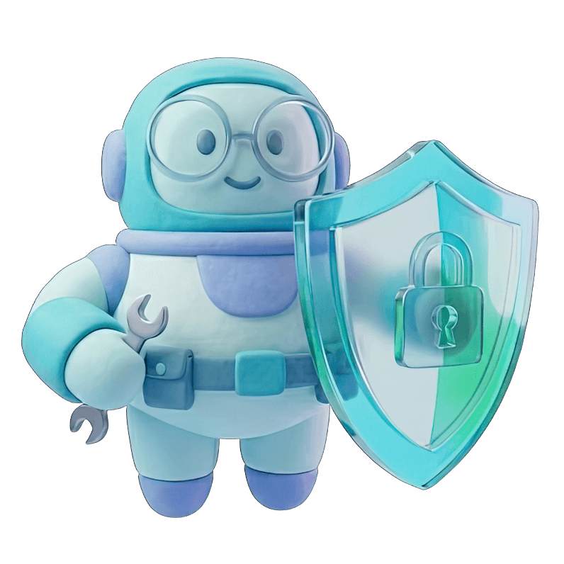 Robot holding a privacy shield